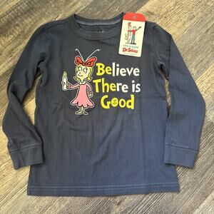 Life Is Good w Dr. Seuss Kids XS Blue Believe There Is Good Long Sleeve Shirt